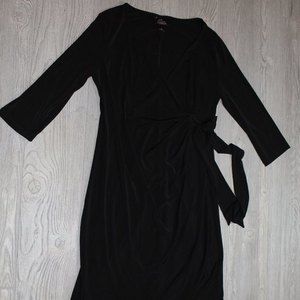 Oh Baby by Motherhood Stretchy SImple Black LS Dress Size M